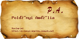 Polányi Amélia névjegykártya